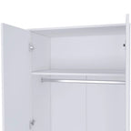 19.7 Modern Double-door Armoire with Two Shelves and One Drawer for Bedroom