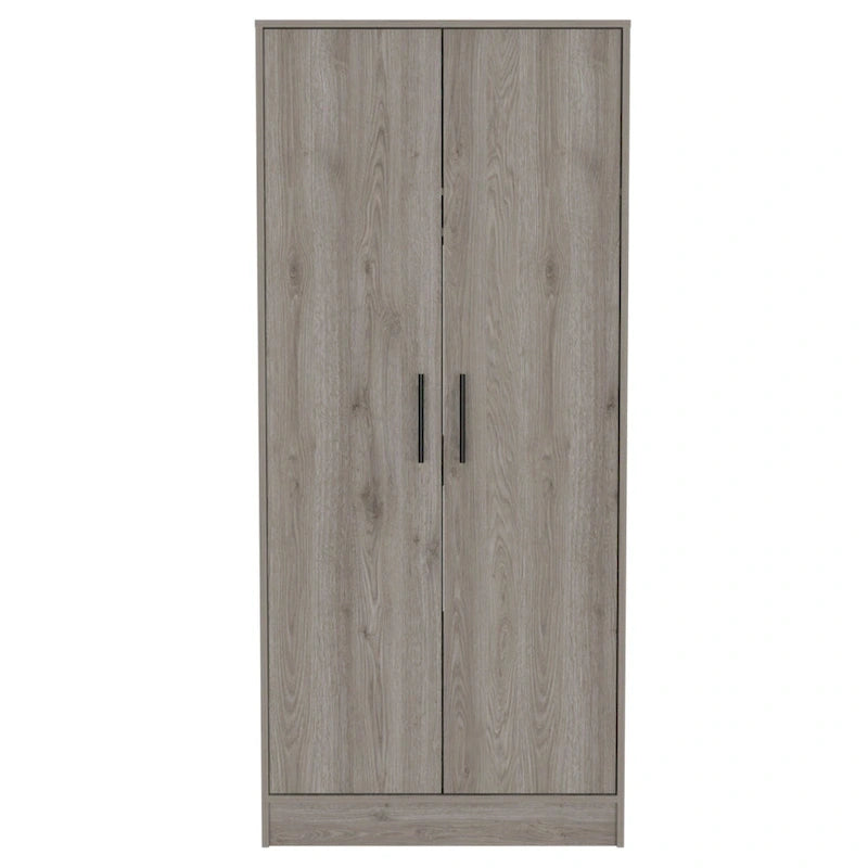 19.7 Modern Double-door Armoire with Two Shelves and One Drawer for Bedroom