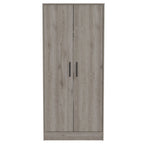 19.7 Modern Double-door Armoire with Two Shelves and One Drawer for Bedroom