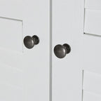 47.2 Modern Armoire with 3 Shutter Doors, 2 Drawers and 4 Storage Shelves