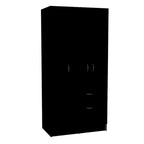 32.2 Modern Double-door Armoire with Five Shelves and One Drawer for Bedroom