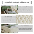 King Special-shaped Upholstered Platform Bed with Storage