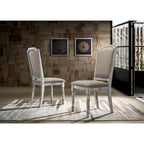 Vintage Style 5-Piece Weathered Finish Dining Set with Round Pedestal Table and 4 Upholstered Dining Chairs