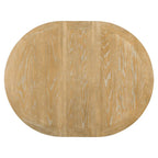 Natural Wood Wash Retro 5-Piece Wooden Dining Table Set with Extendable Round Table & 4 Chairs