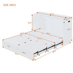 Queen Size Wooden Loft Bed with Upholstered Storage Shelf and Desk