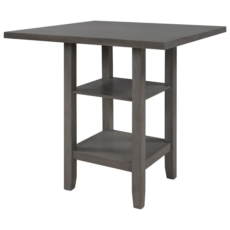 5-Piece Counter Height Wooden Dining Table Set with 4 Chairs & Storage