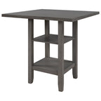 5-Piece Counter Height Wooden Dining Table Set with 4 Chairs & Storage