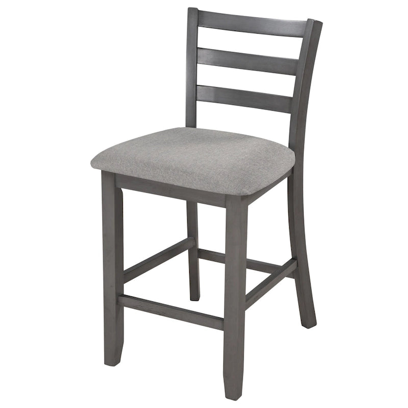 5-Piece Counter Height Wooden Dining Table Set with 4 Chairs & Storage