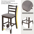 5-Piece Counter Height Wooden Dining Table Set with 4 Chairs & Storage