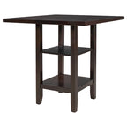 5-Piece Counter Height Wooden Dining Table Set with 4 Chairs & Storage