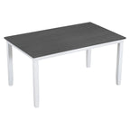 White Farmhouse 6-Piece Wooden Dining Table Set with Rectangular Table & 4 Chairs
