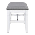 White Farmhouse 6-Piece Wooden Dining Table Set with Rectangular Table & 4 Chairs