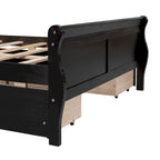 Full Pine Wood Platform Bed with 4 Drawers & Design