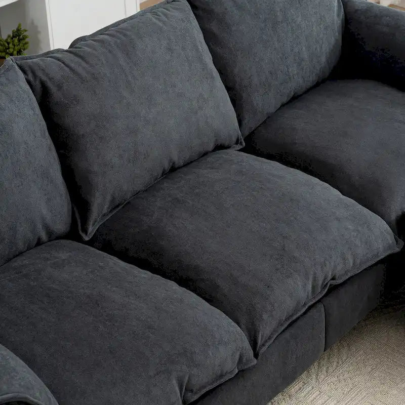 78.74 3-Seater L-Shaped Convertible Sofa with Footstools & Storage