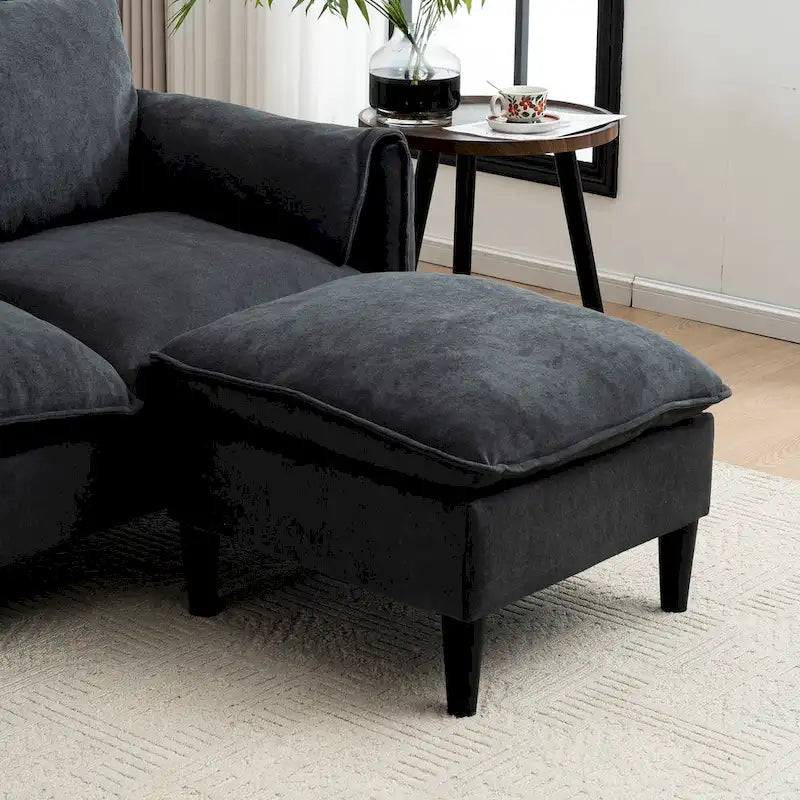 78.74 3-Seater L-Shaped Convertible Sofa with Footstools & Storage