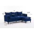 78.74 3-Seater L-Shaped Convertible Sofa with Footstools & Storage