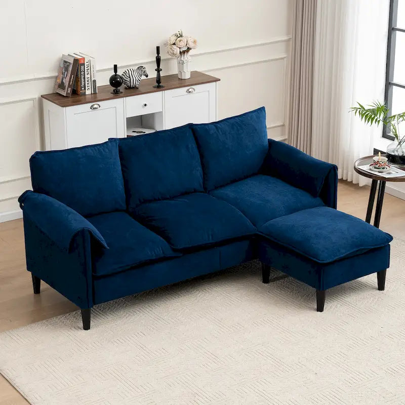 78.74 3-Seater L-Shaped Convertible Sofa with Footstools & Storage