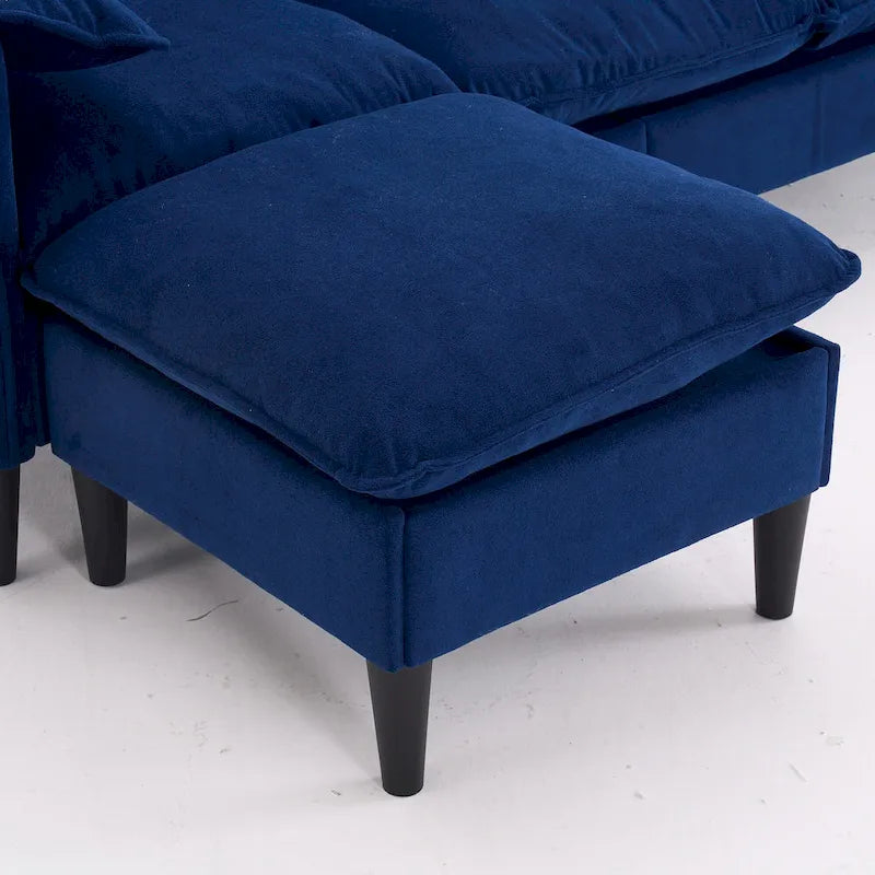 78.74 3-Seater L-Shaped Convertible Sofa with Footstools & Storage