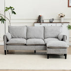 78.74 3-Seater L-Shaped Convertible Sofa with Footstools & Storage
