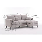 78.74 3-Seater L-Shaped Convertible Sofa with Footstools & Storage