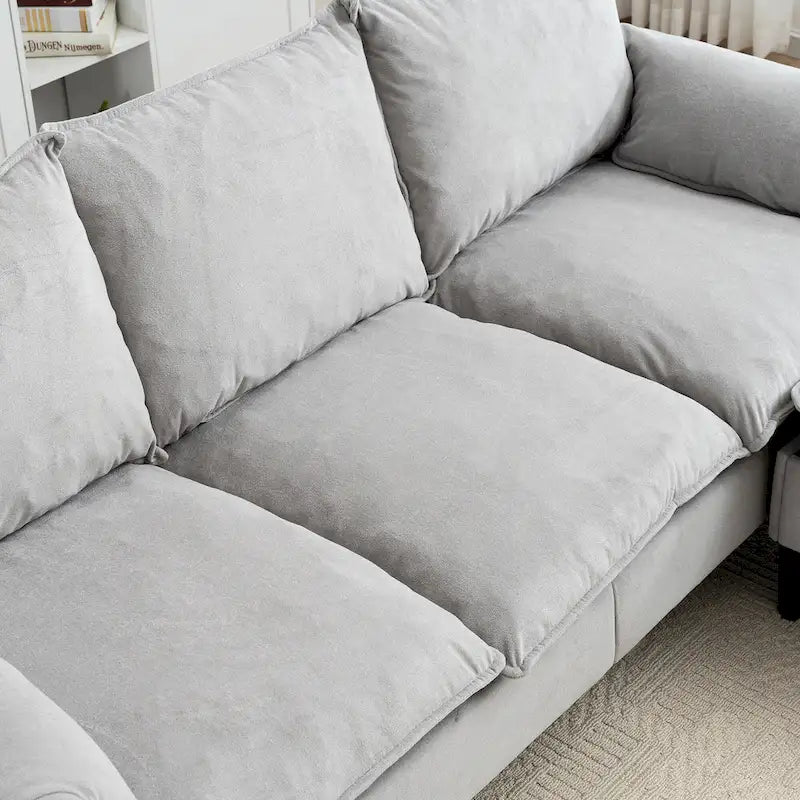 78.74 3-Seater L-Shaped Convertible Sofa with Footstools & Storage