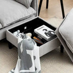 78.74 3-Seater L-Shaped Convertible Sofa with Footstools & Storage
