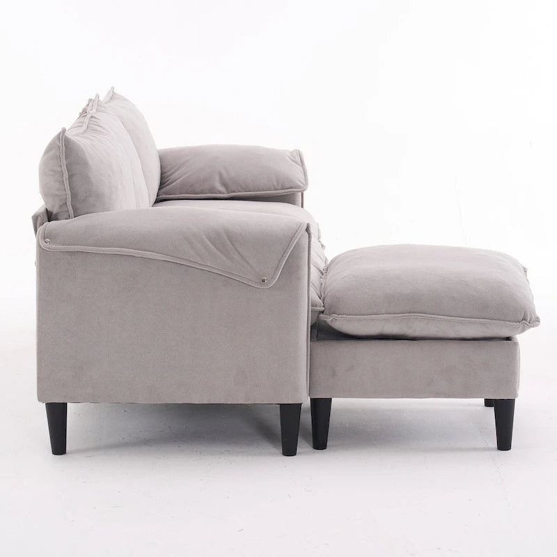 78.74 3-Seater L-Shaped Convertible Sofa with Footstools & Storage