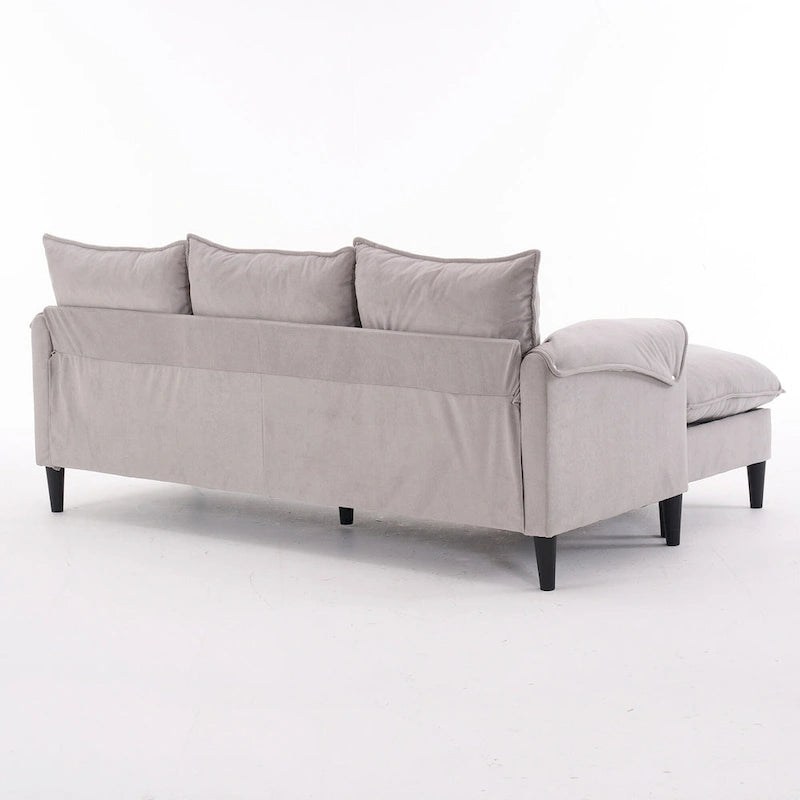 78.74 3-Seater L-Shaped Convertible Sofa with Footstools & Storage