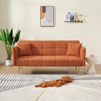 79.92 Teddy Velvet Upholstered Sofa Bed with Adjustable Back and Armrests