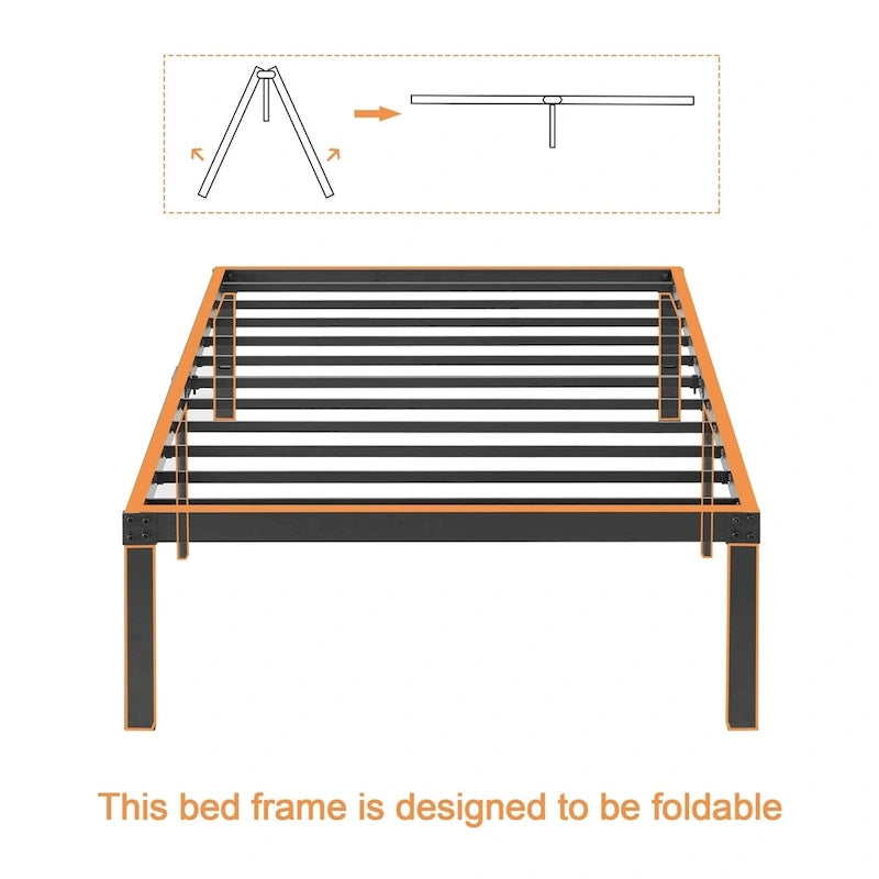 VECELO Kids Bed Frames Queen Size Metal Bed Frames Mattress Foundation(Twin/Full/Queen/King 4 Options)