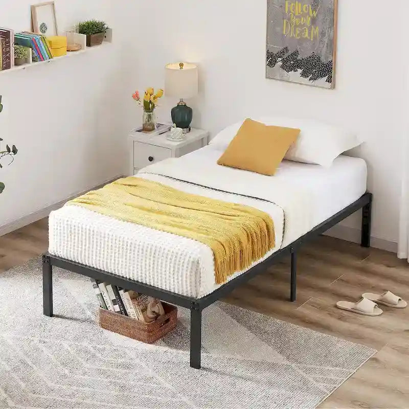 VECELO Kids Bed Frames Queen Size Metal Bed Frames Mattress Foundation(Twin/Full/Queen/King 4 Options)