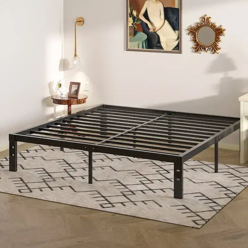 VECELO Kids Bed Frames Queen Size Metal Bed Frames Mattress Foundation(Twin/Full/Queen/King 4 Options)
