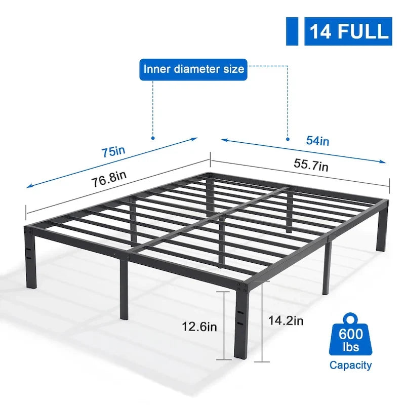 VECELO Kids Bed Frames Queen Size Metal Bed Frames Mattress Foundation(Twin/Full/Queen/King 4 Options)