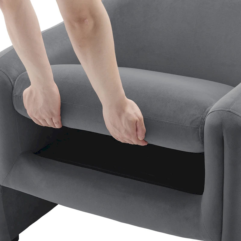 Set of 2 Modern Barrel Upholstered Accent Armchair