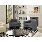 Set of 2 Modern Barrel Upholstered Accent Armchair