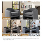 Set of 2 Modern Barrel Upholstered Accent Armchair