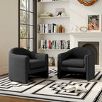 Set of 2 Modern Barrel Upholstered Accent Armchair
