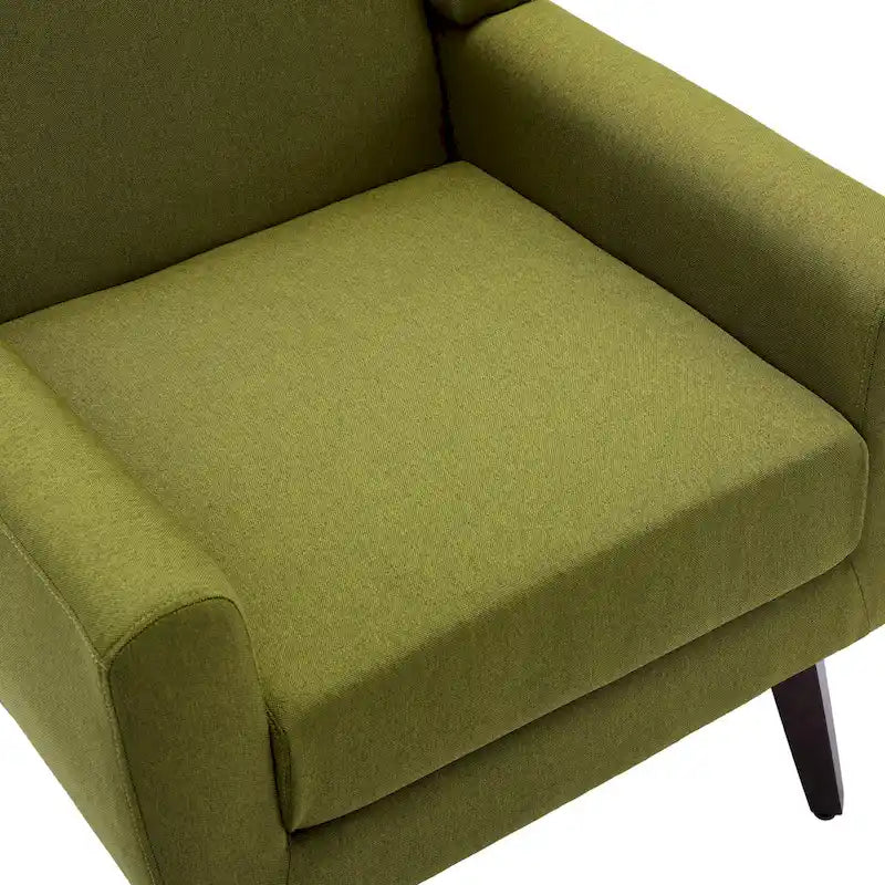 Linen Upholstered Accent Chair Wingback Armchair Set of 2