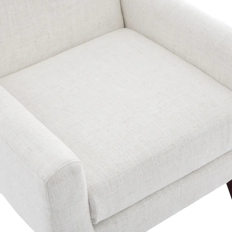 Linen Upholstered Accent Chair Wingback Armchair Set of 2