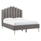 Eggleston Art Deco Velvet Upholstered Platform Bed by iNSPIRE Q Bold