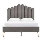 Eggleston Art Deco Velvet Upholstered Platform Bed by iNSPIRE Q Bold