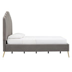 Eggleston Art Deco Velvet Upholstered Platform Bed by iNSPIRE Q Bold