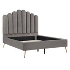 Eggleston Art Deco Velvet Upholstered Platform Bed by iNSPIRE Q Bold