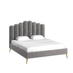 Eggleston Art Deco Velvet Upholstered Platform Bed by iNSPIRE Q Bold