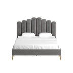 Eggleston Art Deco Velvet Upholstered Platform Bed by iNSPIRE Q Bold