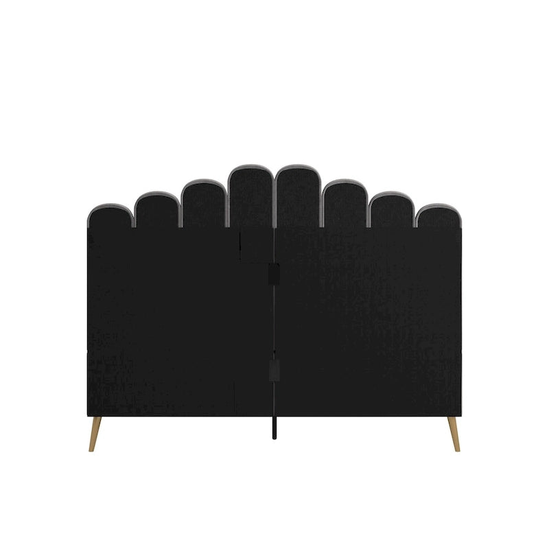 Eggleston Art Deco Velvet Upholstered Platform Bed by iNSPIRE Q Bold