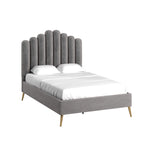 Eggleston Art Deco Velvet Upholstered Platform Bed by iNSPIRE Q Bold