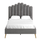Eggleston Art Deco Velvet Upholstered Platform Bed by iNSPIRE Q Bold