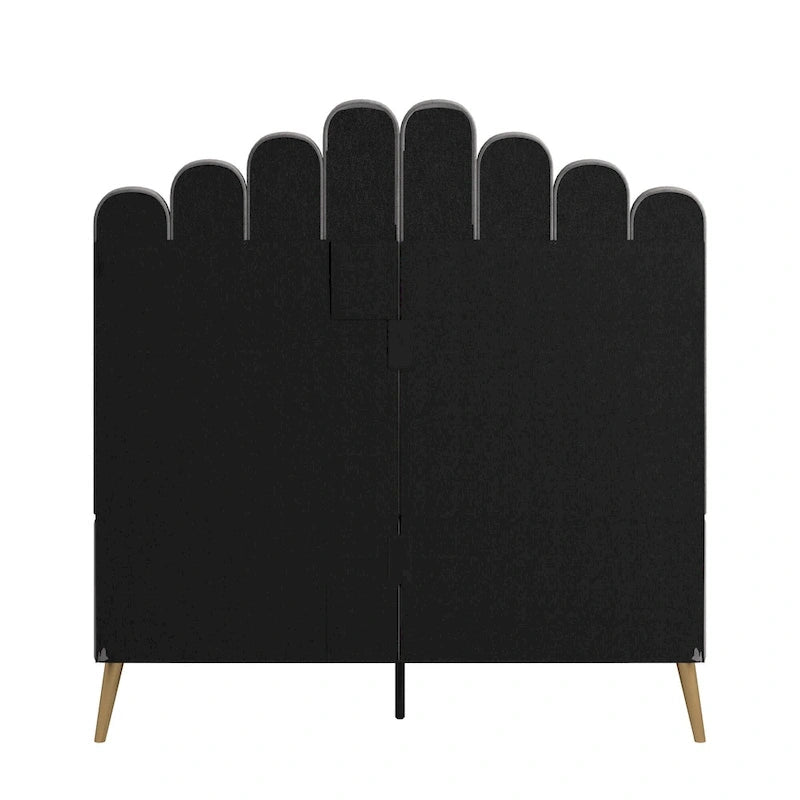 Eggleston Art Deco Velvet Upholstered Platform Bed by iNSPIRE Q Bold