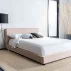 SAFAVIEH Thereze Linen Upholstered Platform Bed